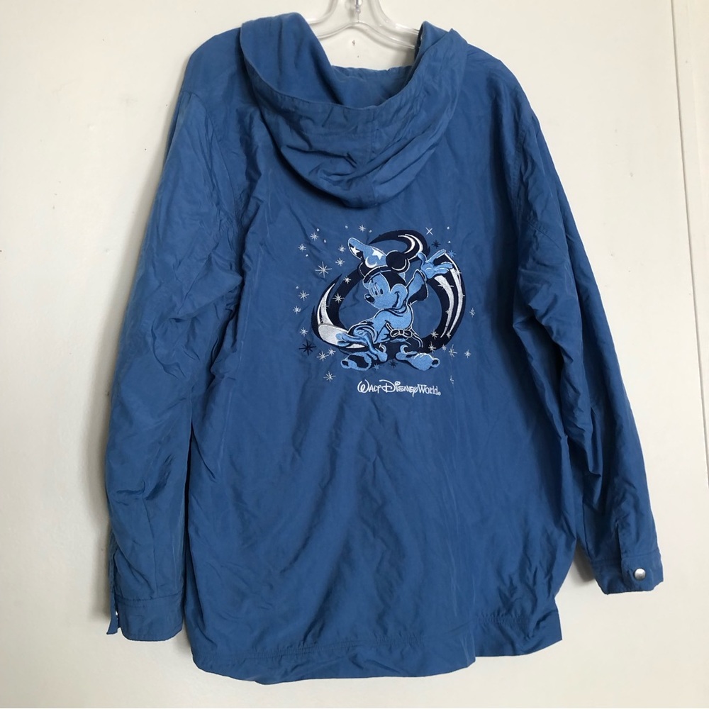 Walt Disney World Windbreaker Jacket Blue Embroidered Vintage 1X